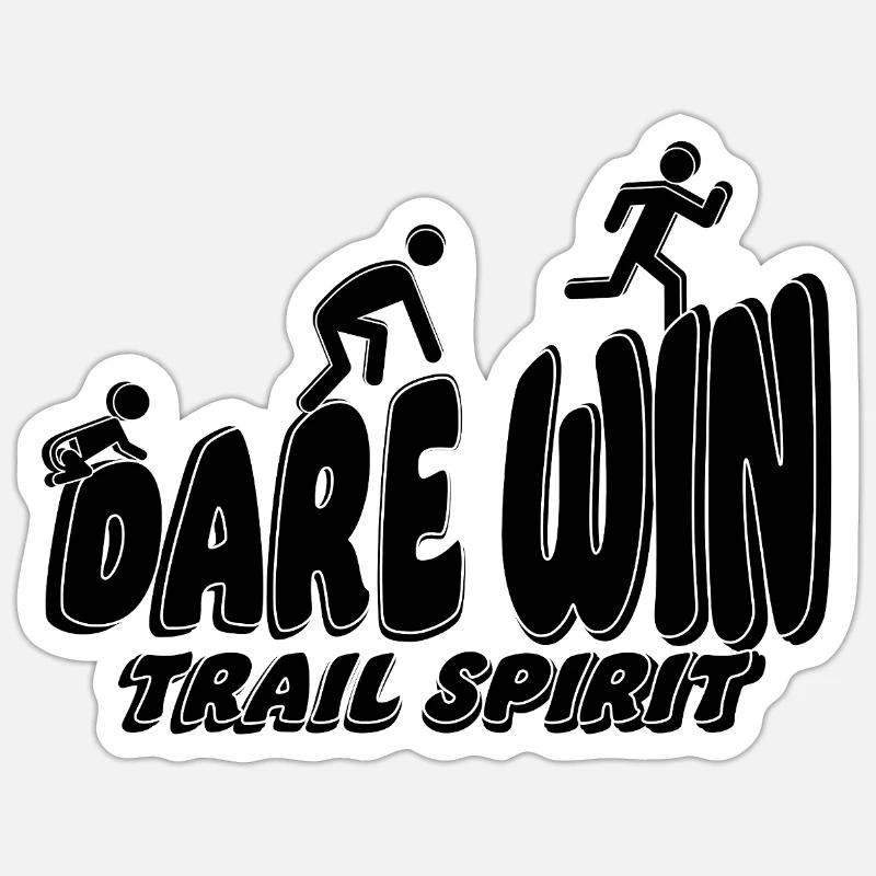 Trail dare win - Sticker size S (10 x 10 cm) - white matte