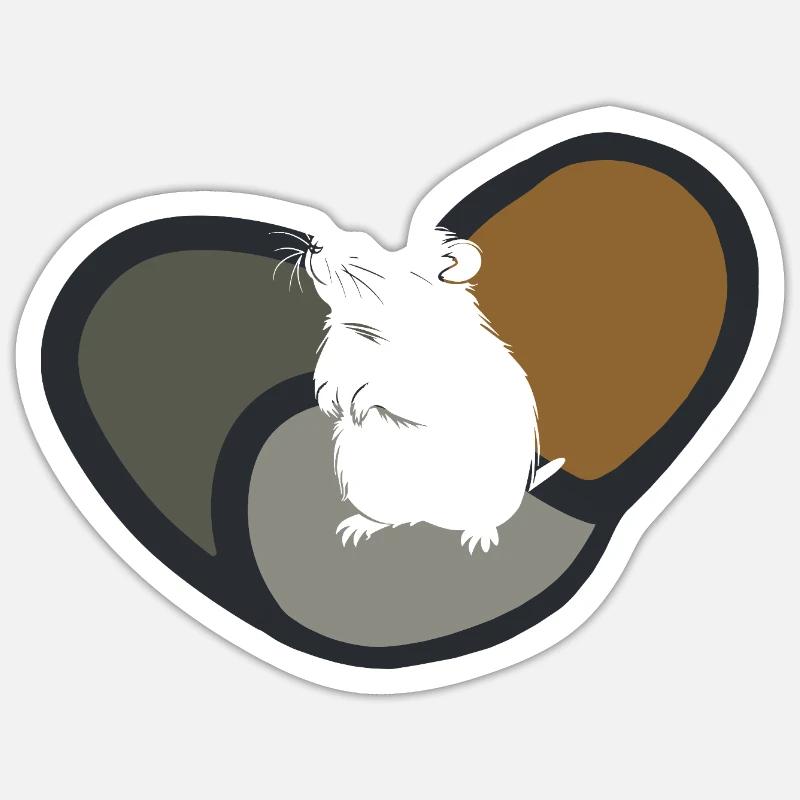 Rongeur Hamster Cochon d’Inde - Sticker taille S (10 x 10 cm) - blanc mat