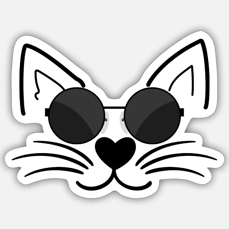 Tha CEO cat - Sticker taille S (10 x 10 cm) - blanc mat