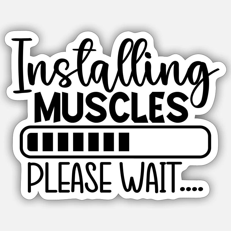 Installing Muscles Sticker Größe S (10 x 10 cm)