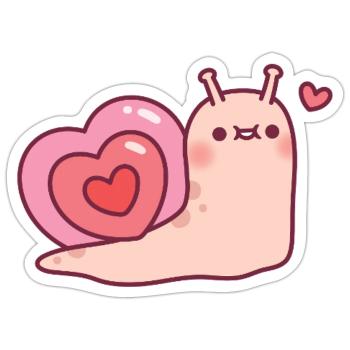 Cute Snail With Heart Shaped Shell - Sticker size S (10 x 10 cm) - white matte - Front