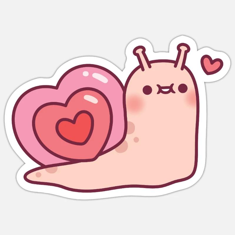 Cute Snail With Heart Shaped Shell Sticker size S (10 x 10 cm)