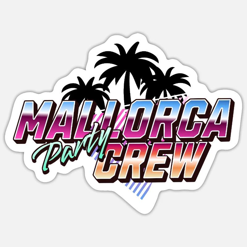 Mallorca Party Crew - Sticker taille S (10 x 10 cm) - blanc mat