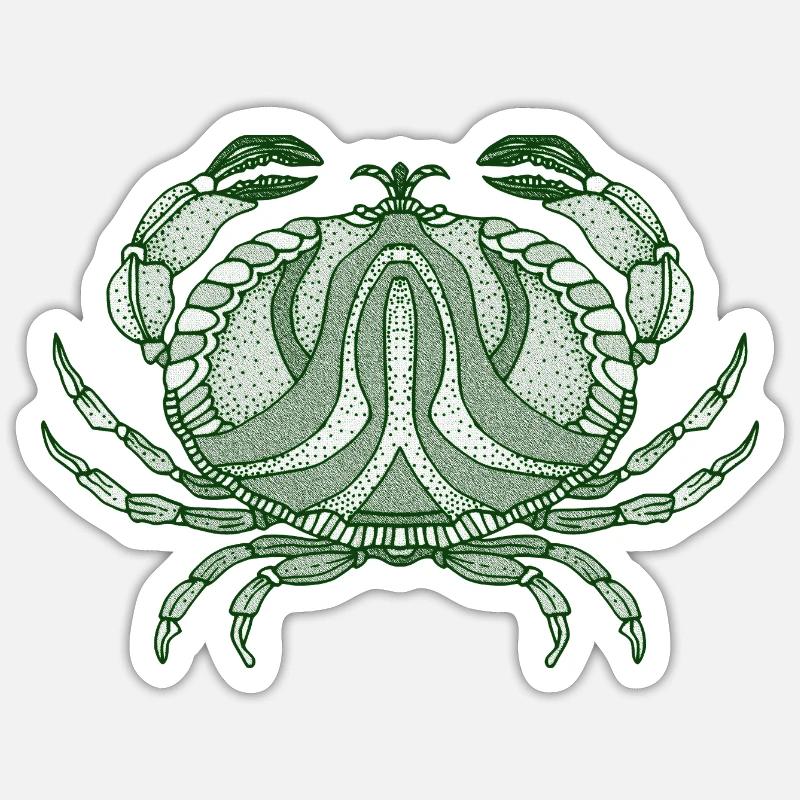 Crabe - Sticker taille S (10 x 10 cm) - blanc mat