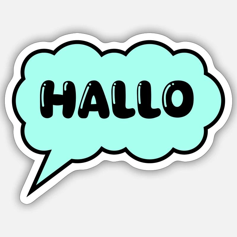 Bulle de dialogue Bonjour - Sticker taille S (10 x 10 cm) - blanc mat