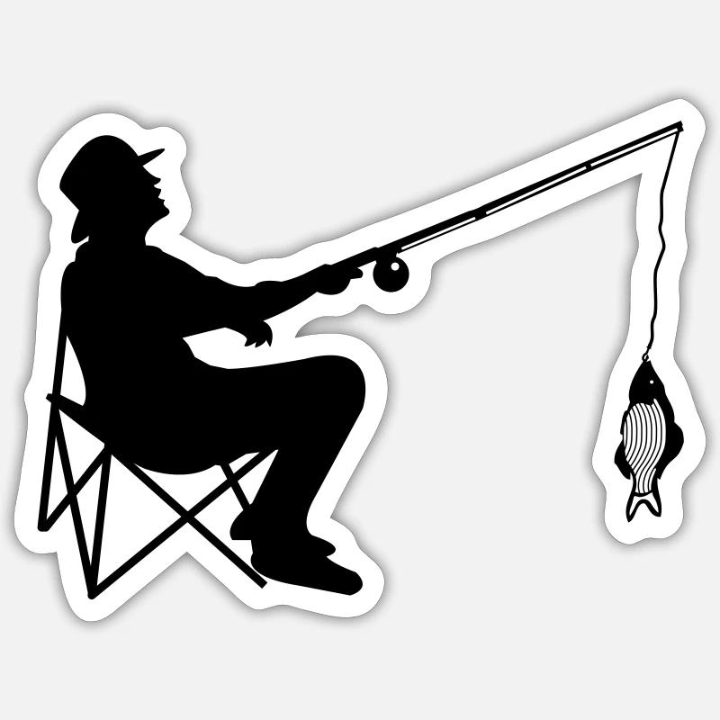 angler - Sticker size S (10 x 10 cm) - white matte