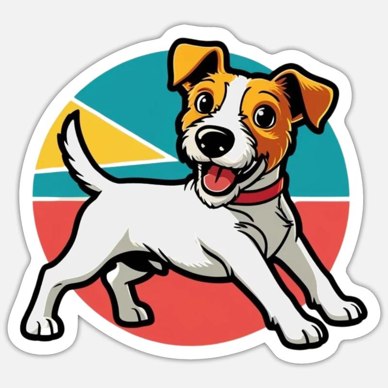Jack Russel Terrier - Sticker taille S (10 x 10 cm) - blanc mat
