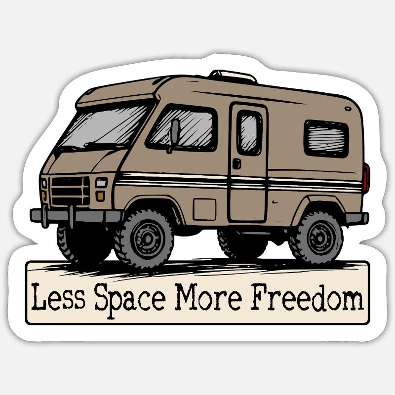 Moins d’espace, plus de liberté - Sticker taille S (10 x 10 cm) - blanc mat