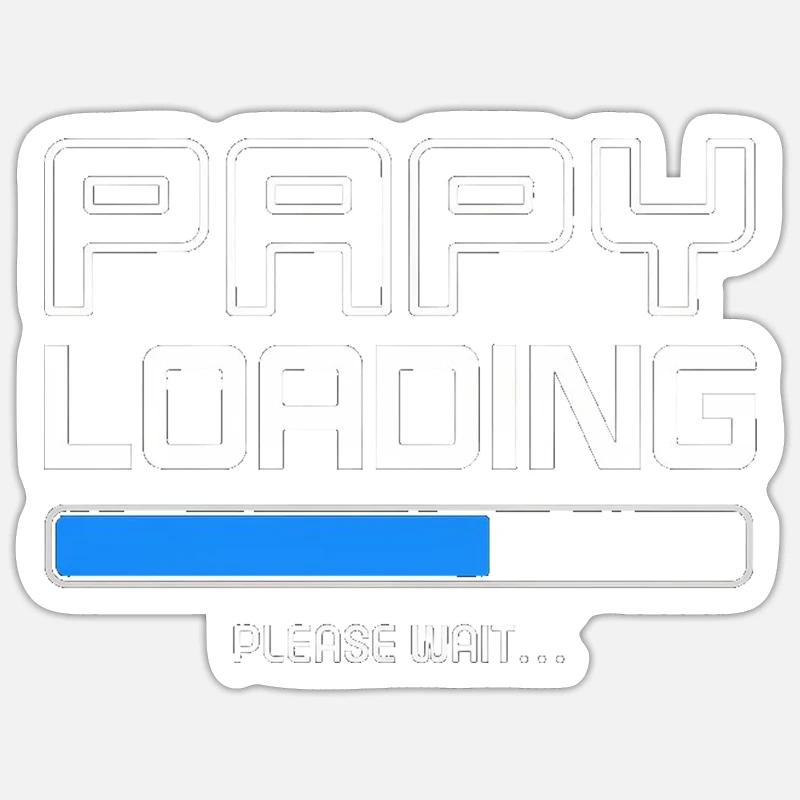 papy-loading - Sticker taille S (10 x 10 cm) - blanc mat