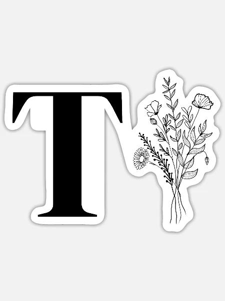 Minimalistisches Blumenmuster - Sticker Größe S (10 x 10 cm) - Mattweiß