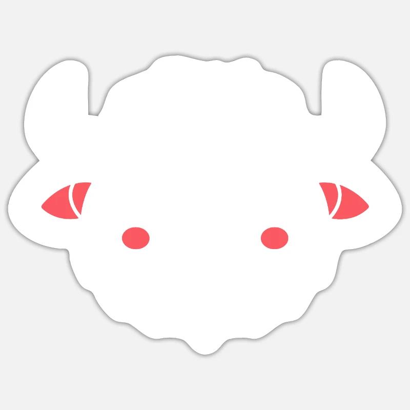 Büffel - Sticker Größe S (10 x 10 cm) - Mattweiß