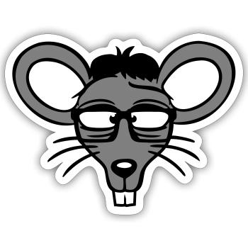 Maus Nerd Geek Hornbrille Schlau Intelligent Freak - Sticker Größe S (10 x 10 cm) - Mattweiß - Vorne