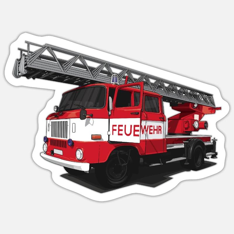 Pompiers // RDA // Illustration - Sticker taille S (10 x 10 cm) - blanc mat