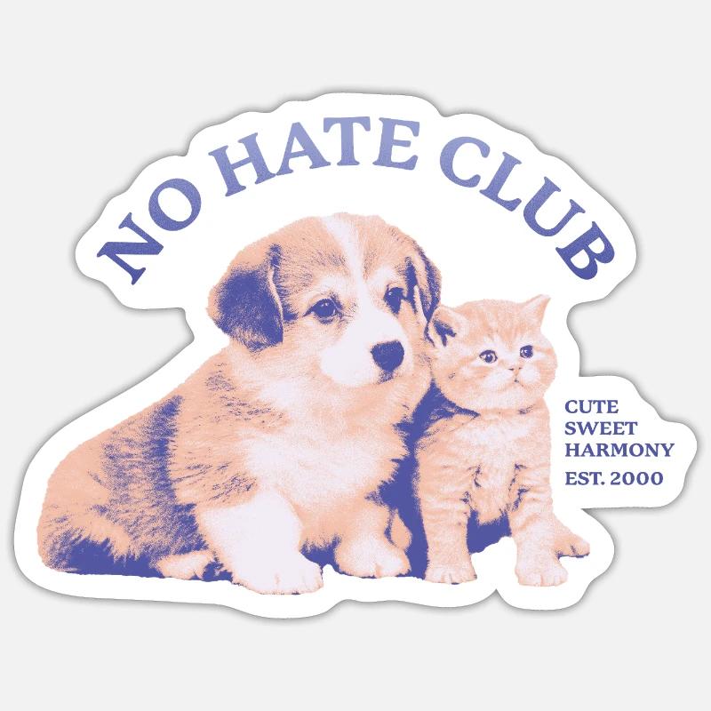 No Hate Club – Douce harmonie - Sticker taille S (10 x 10 cm) - blanc mat