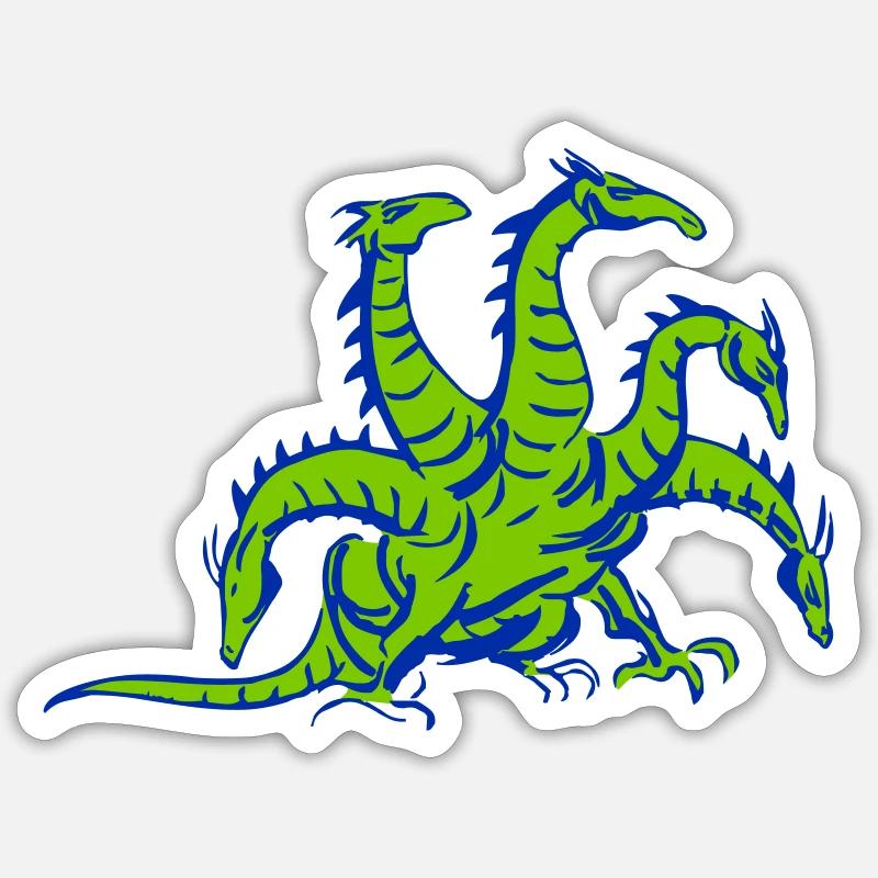 Dragon Hydre Dragon - Sticker taille S (10 x 10 cm) - blanc mat