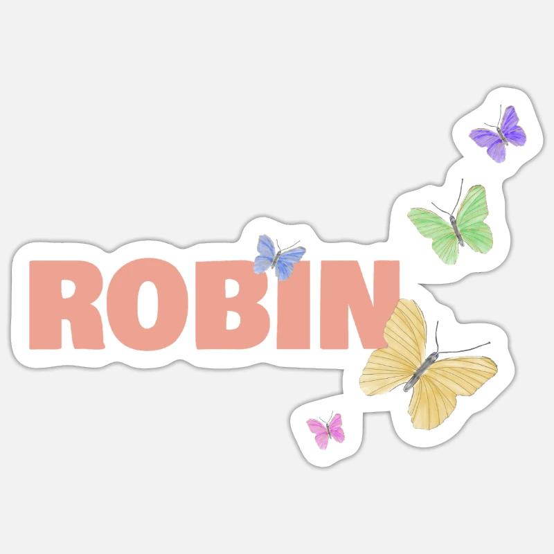 Robin Robin - Sticker Größe S (10 x 10 cm) - Mattweiß