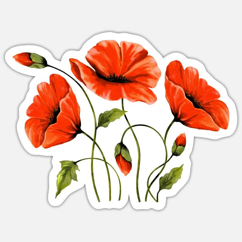 Fleur - Sticker taille S (10 x 10 cm) - blanc mat