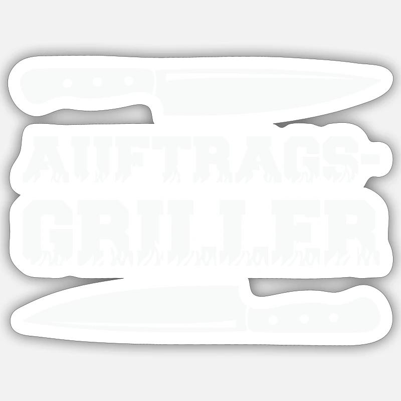 Grillade à contrat 1 - Sticker taille S (10 x 10 cm) - blanc mat