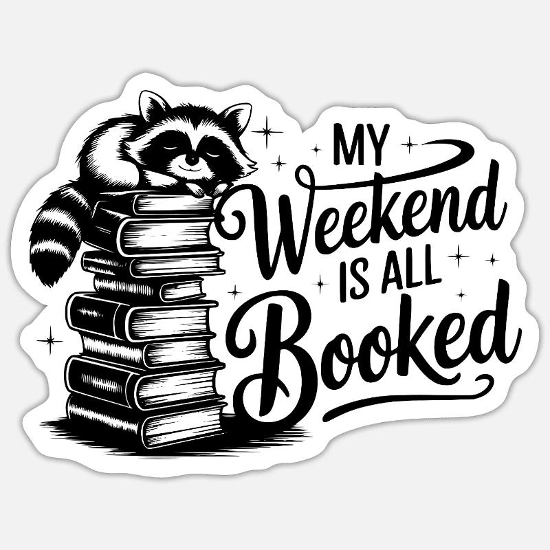 Mon week-end est complet - Sticker taille S (10 x 10 cm) - blanc mat