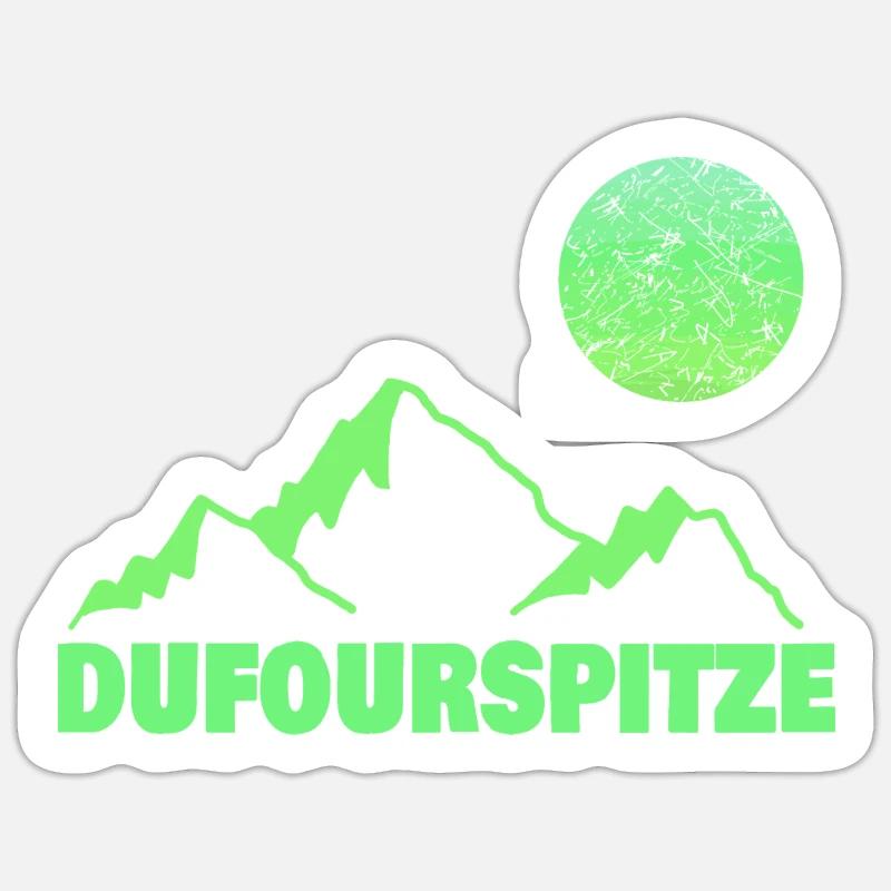dufourspitze as climbing - Sticker size S (10 x 10 cm) - white matte