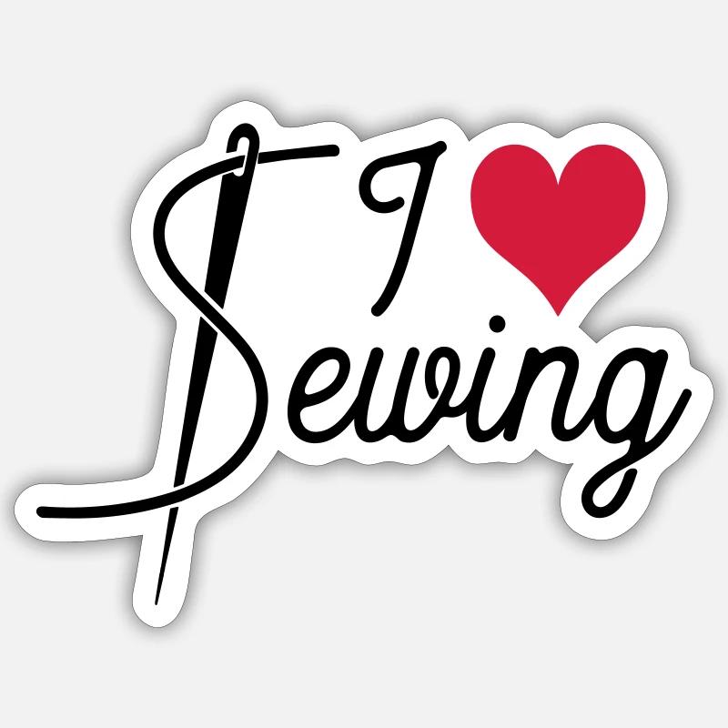 Nähen - Sticker Größe S (10 x 10 cm) - Mattweiß