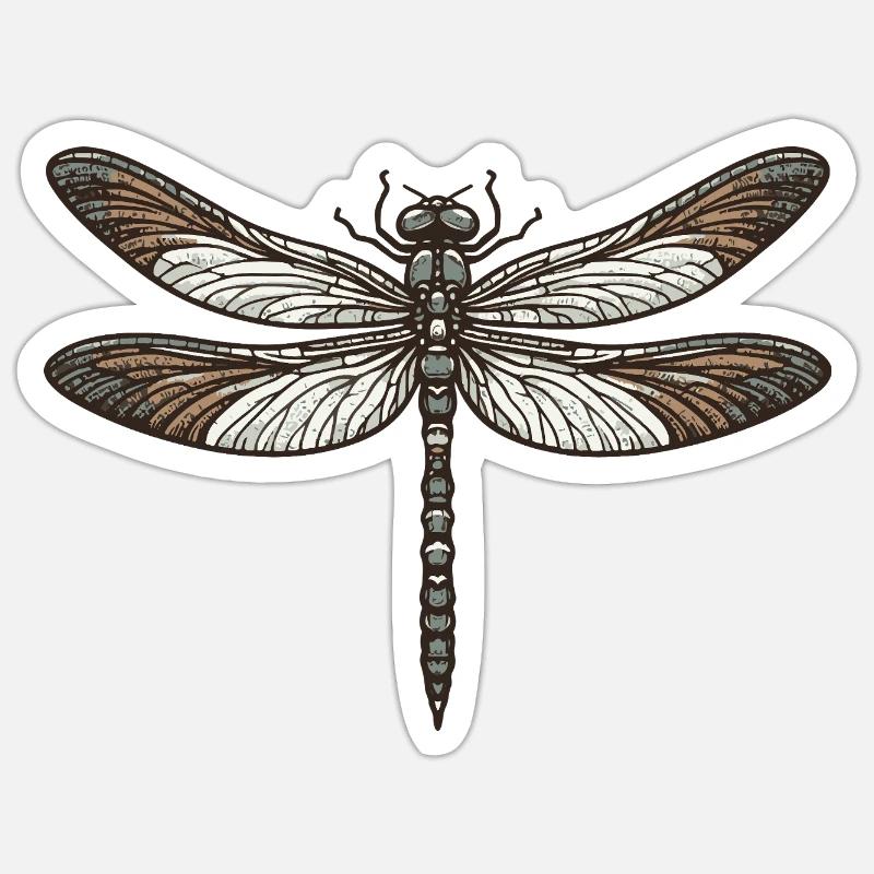Dragonfly - Sticker size S (10 x 10 cm) - white matte