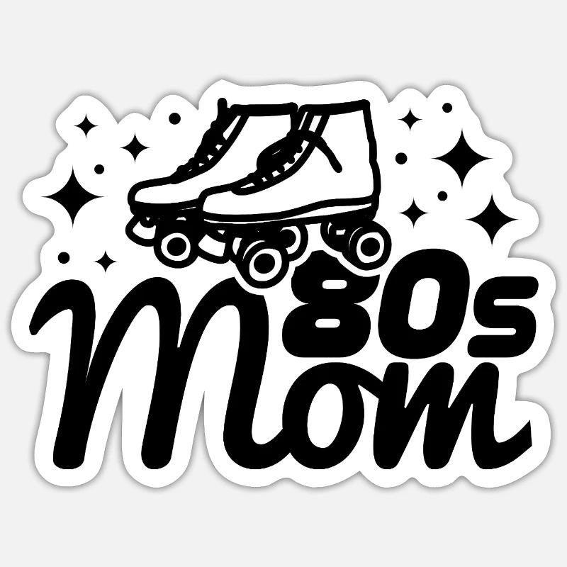 80s mom - Sticker size S (10 x 10 cm) - white matte