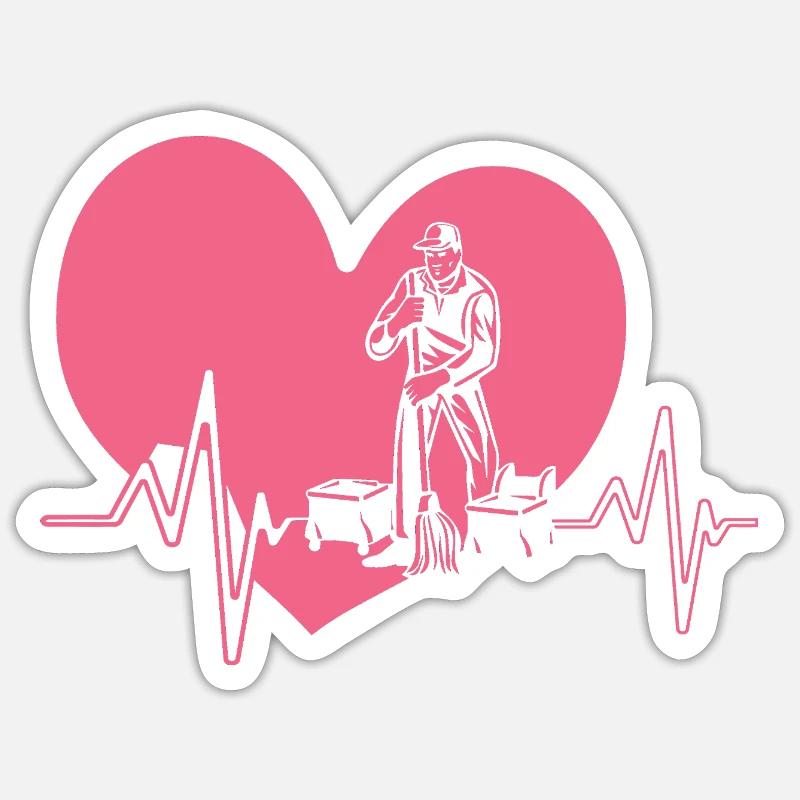 Fréquence cardiaque du soignant - Sticker taille S (10 x 10 cm) - blanc mat