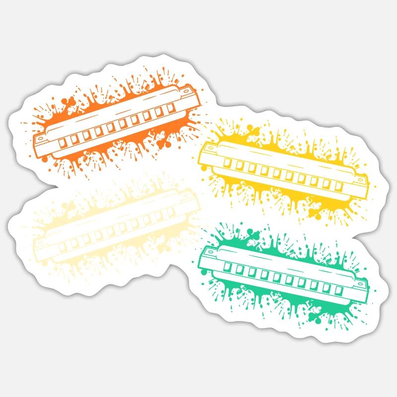 Harmonica Harmonica - Sticker taille S (10 x 10 cm) - blanc mat