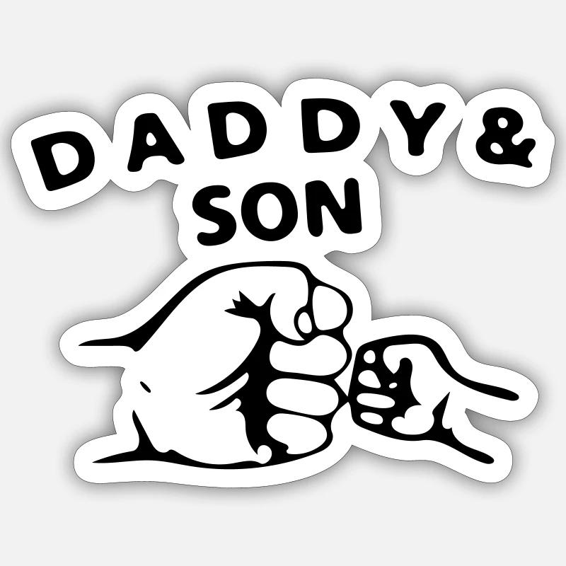 daddy son - Sticker size S (10 x 10 cm) - white matte