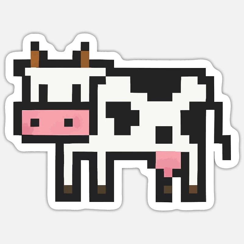 Kuh Pixel Sticker size S (10 x 10 cm)