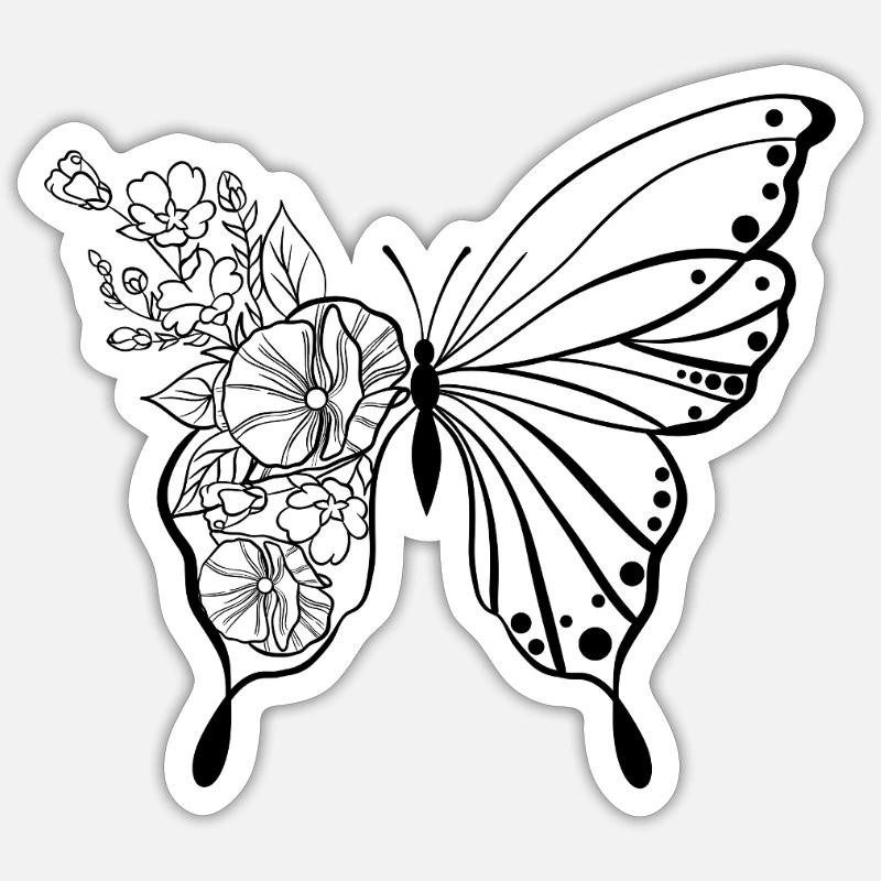 Butterfly - Sticker size S (10 x 10 cm) - white matte