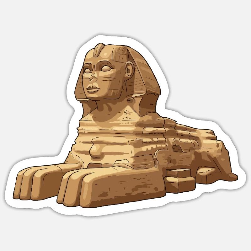 Sphinx de Gizeh - Sticker taille S (10 x 10 cm) - blanc mat