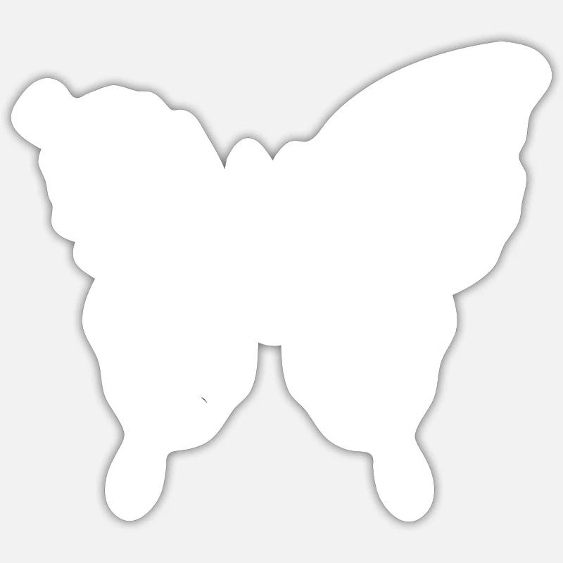 Papillon - Sticker taille S (10 x 10 cm) - blanc mat