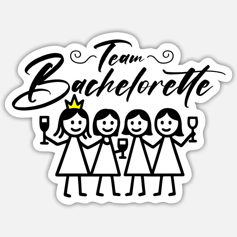 Bachelorette Team Mädels Sticker Größe S (10 x 10 cm)