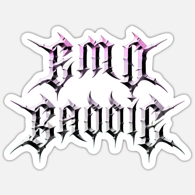 Emo Baddie! Emo Aesthetic Goth - Sticker Größe S (10 x 10 cm) - Mattweiß