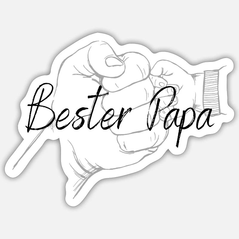 Bester Papa - Sticker Größe S (10 x 10 cm) - Mattweiß