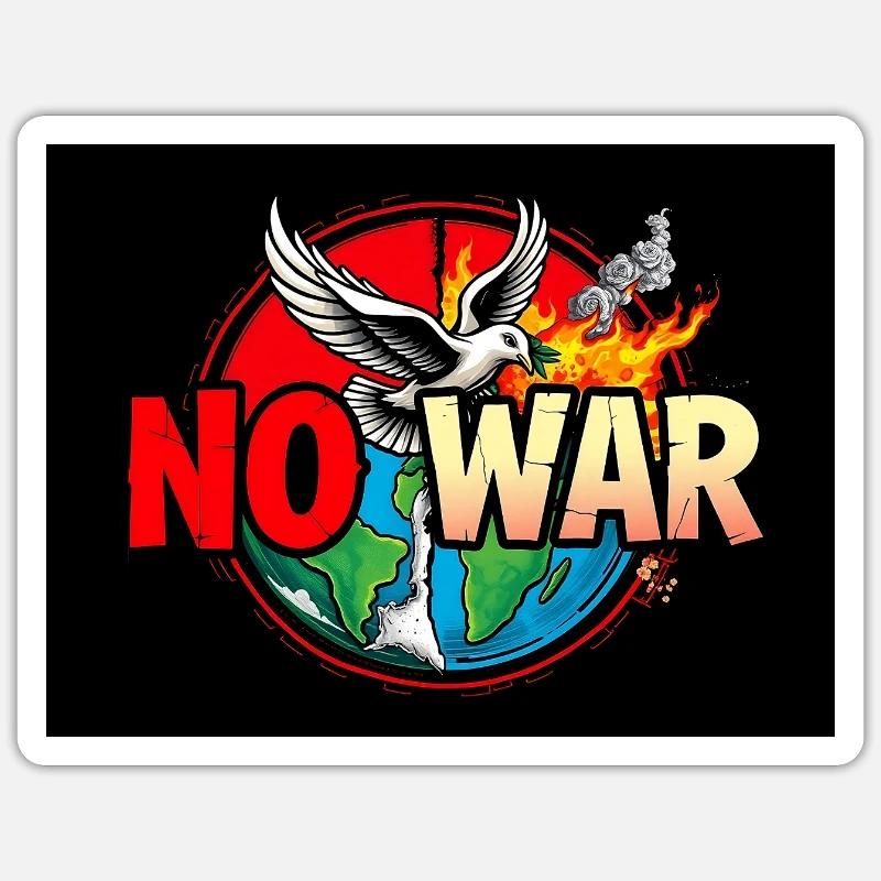 No War Peace Dove - Sticker taille S (10 x 10 cm) - blanc mat
