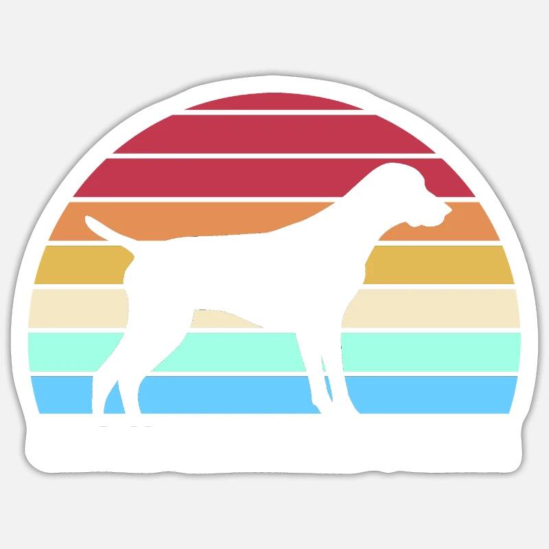 Deutsch Kurzhaar Hund German Pointer - Sticker Größe S (10 x 10 cm) - Mattweiß