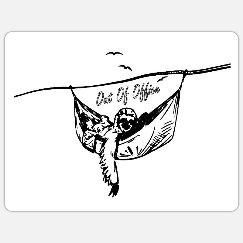 Absent du bureau - Sticker taille S (10 x 10 cm) - blanc mat