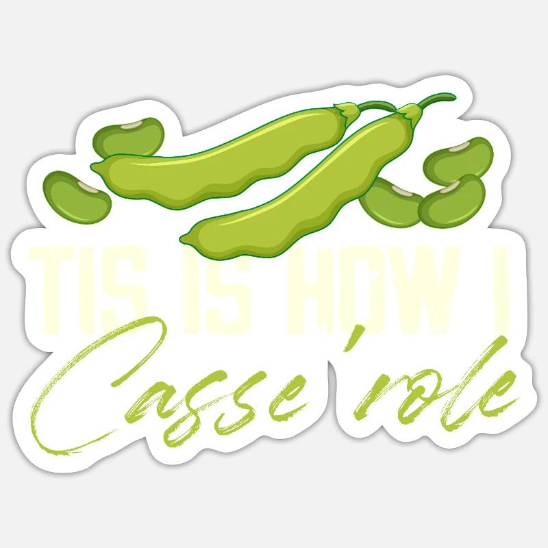 Funny Casserole Bean Design - Sticker size S (10 x 10 cm) - white matte