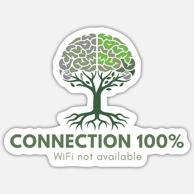 Connection 100%, WIFI not available - Sticker size S (10 x 10 cm) - white matte