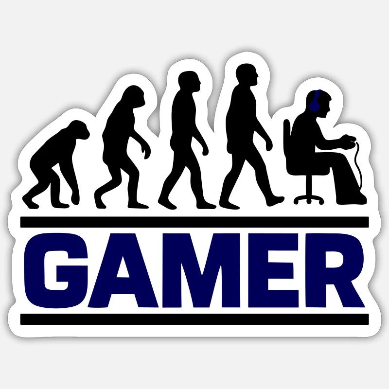 Gamer Evolution Geek Gaming Sticker size S (10 x 10 cm)