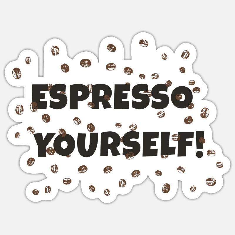 Espresso vous-même - Sticker taille S (10 x 10 cm) - blanc mat