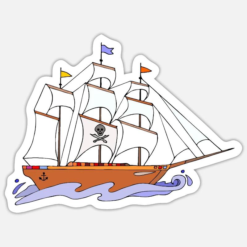 Sailing ship - Sticker size S (10 x 10 cm) - white matte