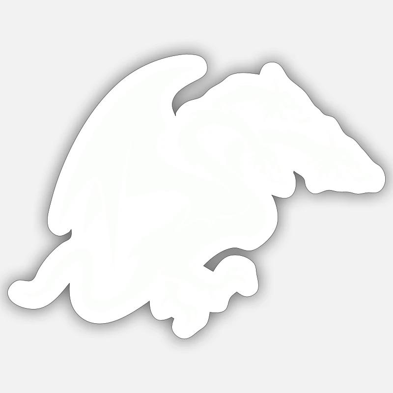 Dragon 3 Head - Sticker size S (10 x 10 cm) - white matte