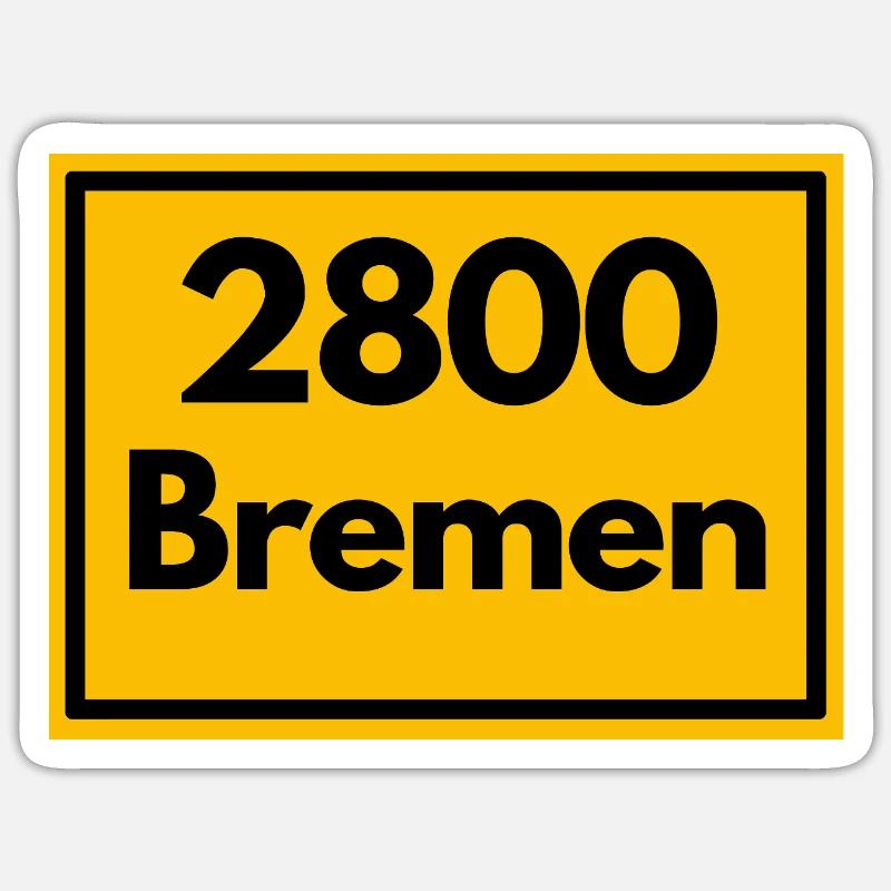 Place sign - then retro old zip code 2800 BREMEN Sticker size S (10 x 10 cm)