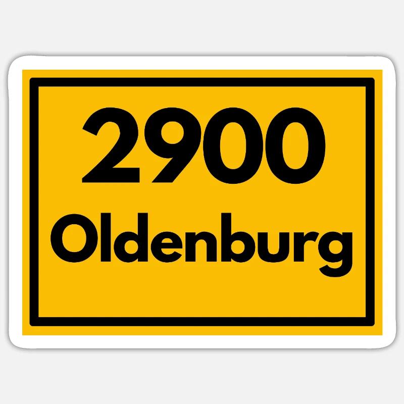 Panneau de lieu - puis rétro ancien code postal 2900 OLDENBURG Sticker taille S (10 x 10 cm)