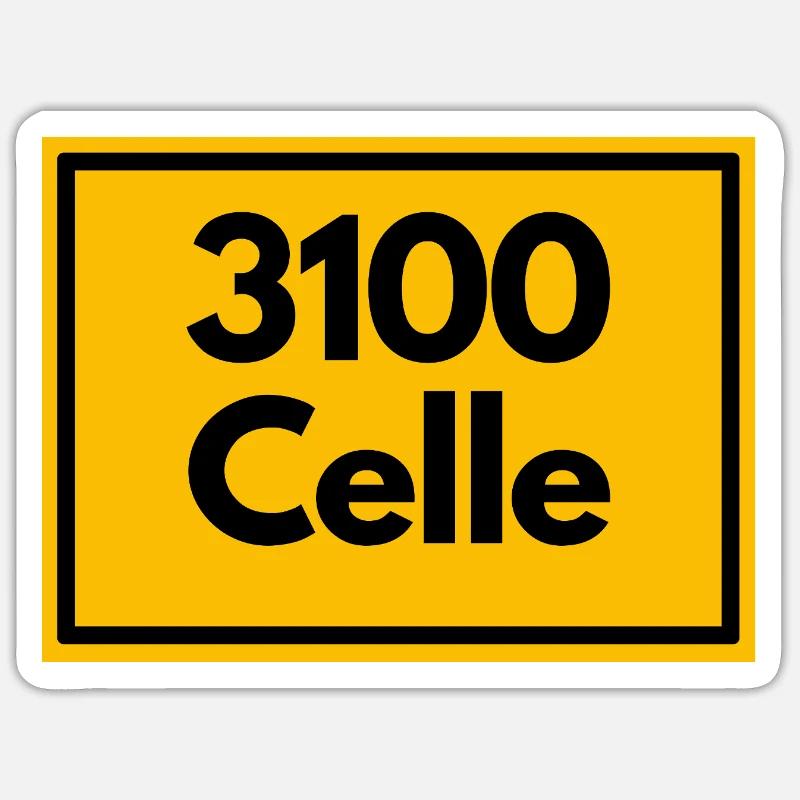 Panneau de lieu - puis rétro ancien code postal 3100 CELLE Sticker taille S (10 x 10 cm)