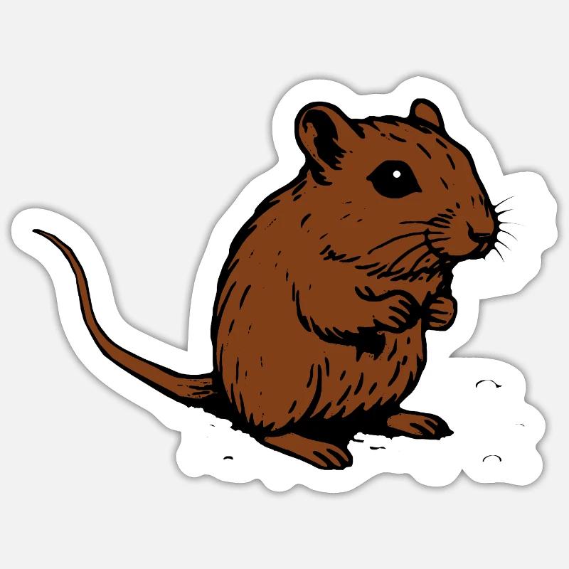 Gerbil Brown Gift Sticker size S (10 x 10 cm)